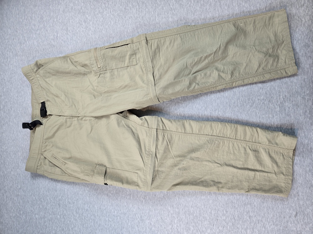 NordicTrack Pants Mens 40x30 Khaki Beige Nylon Outdoor Hiking Cargo Pockets Belt